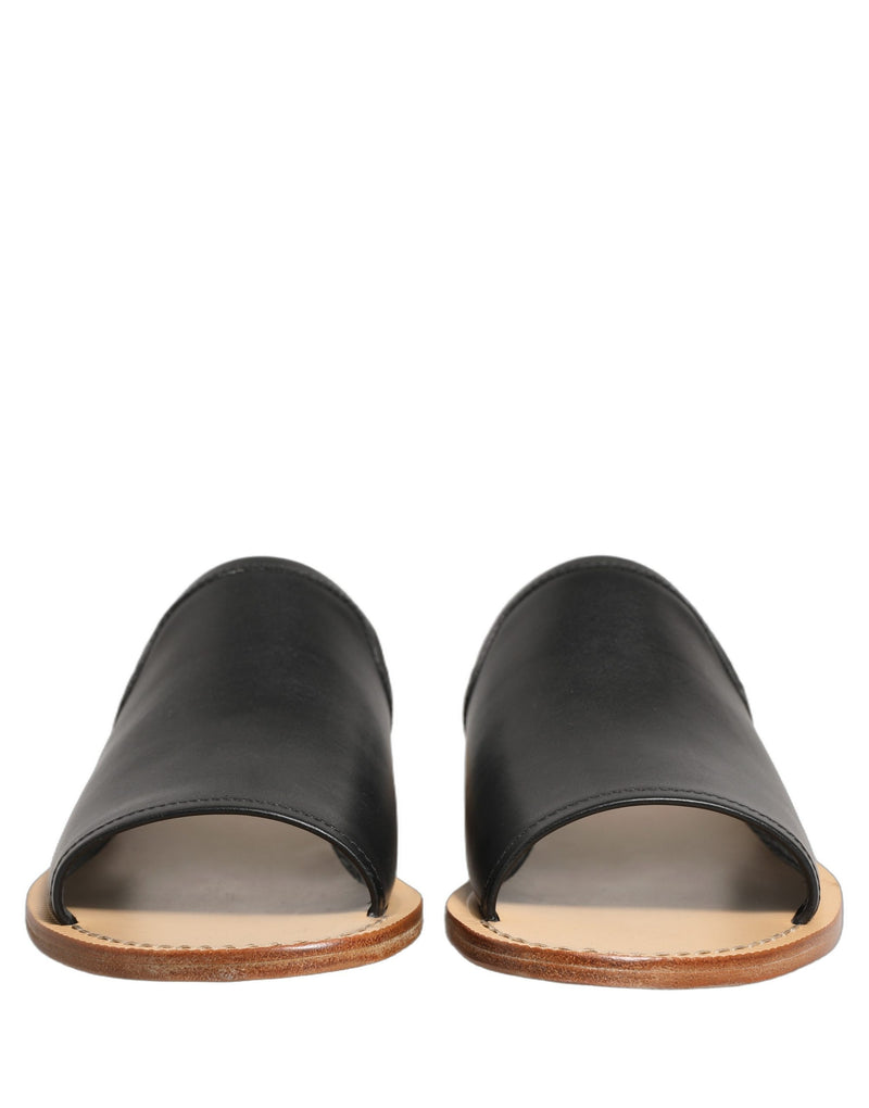 Dolce & Gabbana Slides Sandals for Men - Black Leather