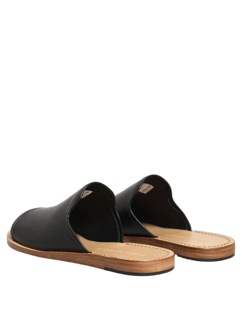 Dolce & Gabbana Slides Sandals for Men - Black Leather