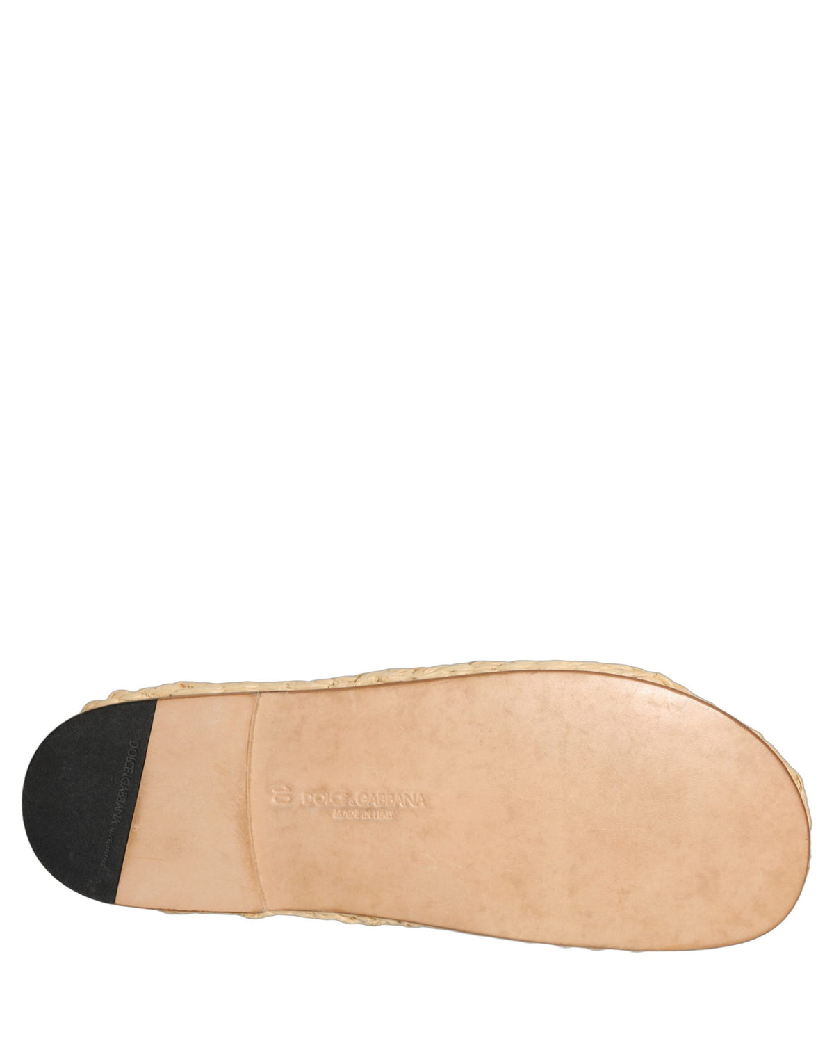 Dolce & Gabbana Beige Straw Raffia Slides Sandals for Men