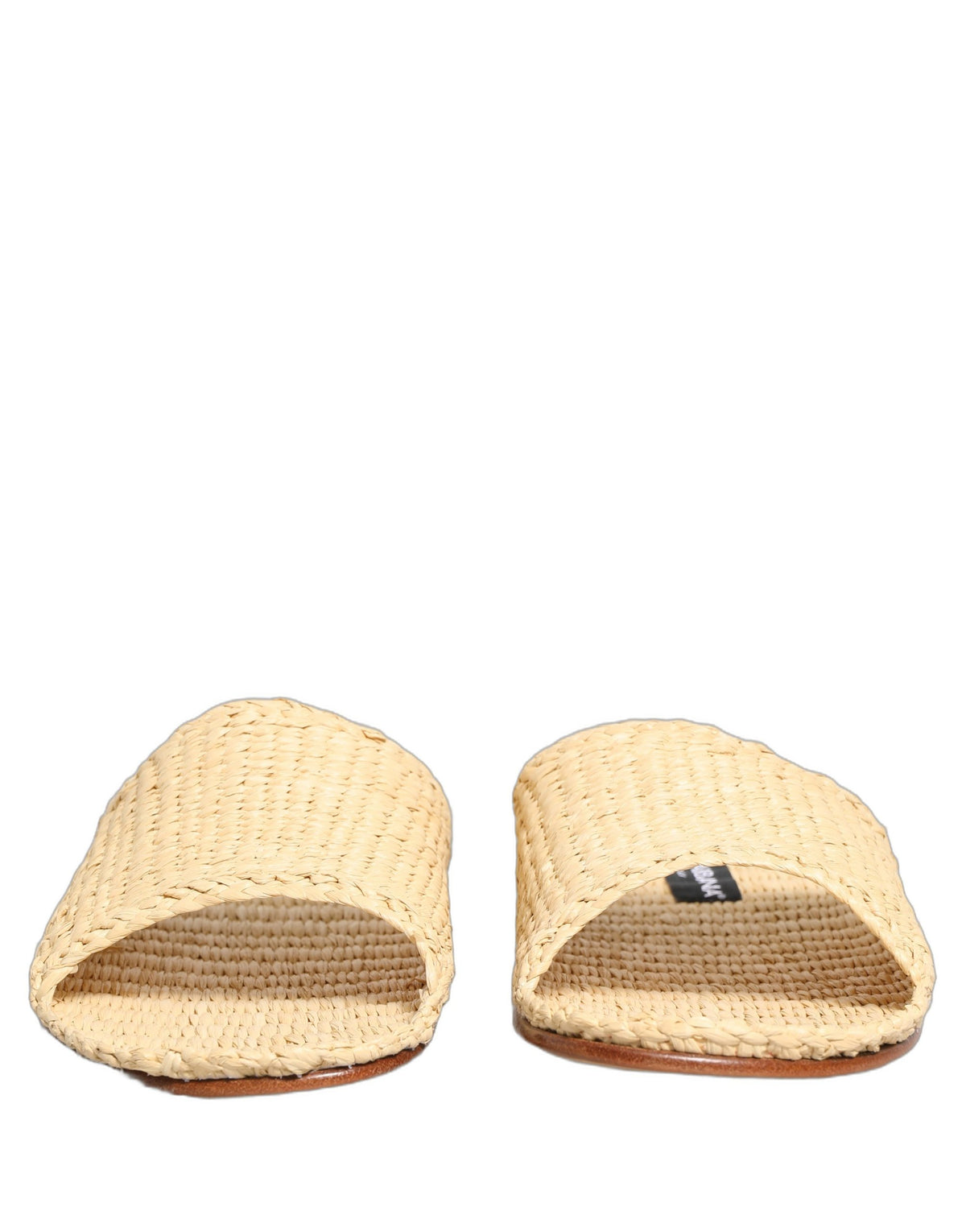 Dolce & Gabbana Beige Straw Raffia Slides Sandals for Men