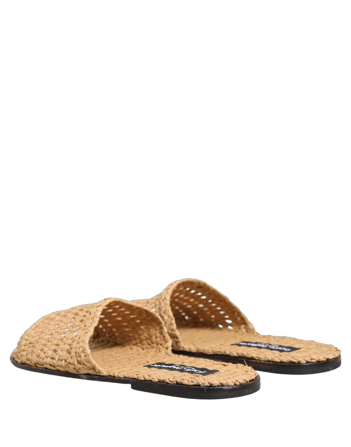Dolce & Gabbana Beige Straw Raffia Slides Sandals for Men