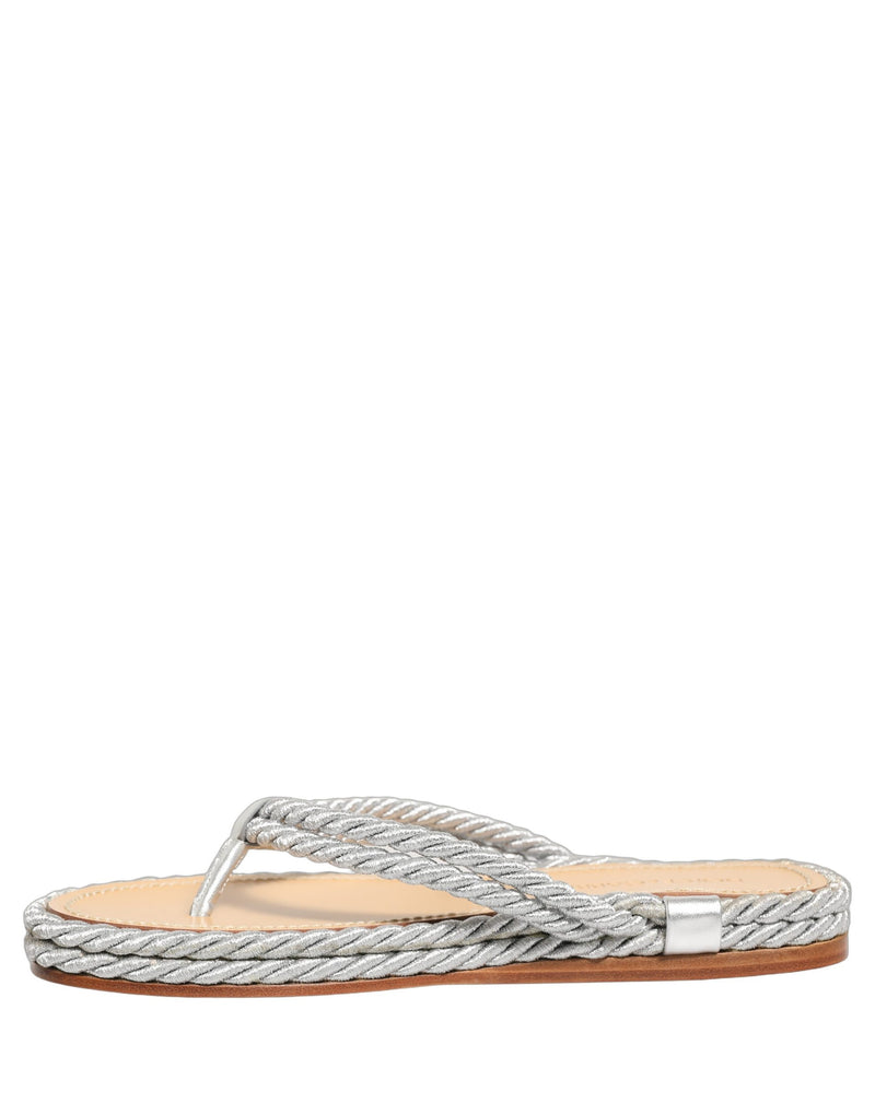 Dolce & Gabbana Silver Rope Slides Sandals for Men