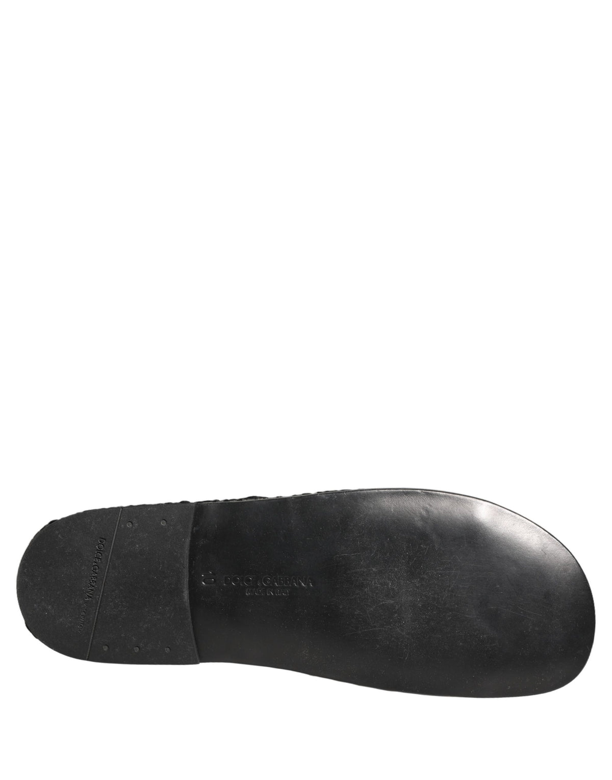 Dolce & Gabbana Black Fabric Woven Slides Sandals for Men