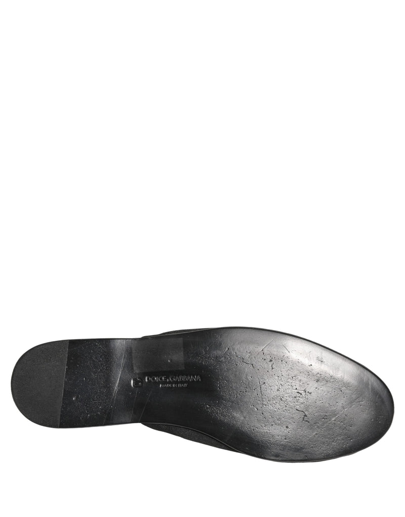 Dolce & Gabbana Black Suede Slides Flat Slipper for Men