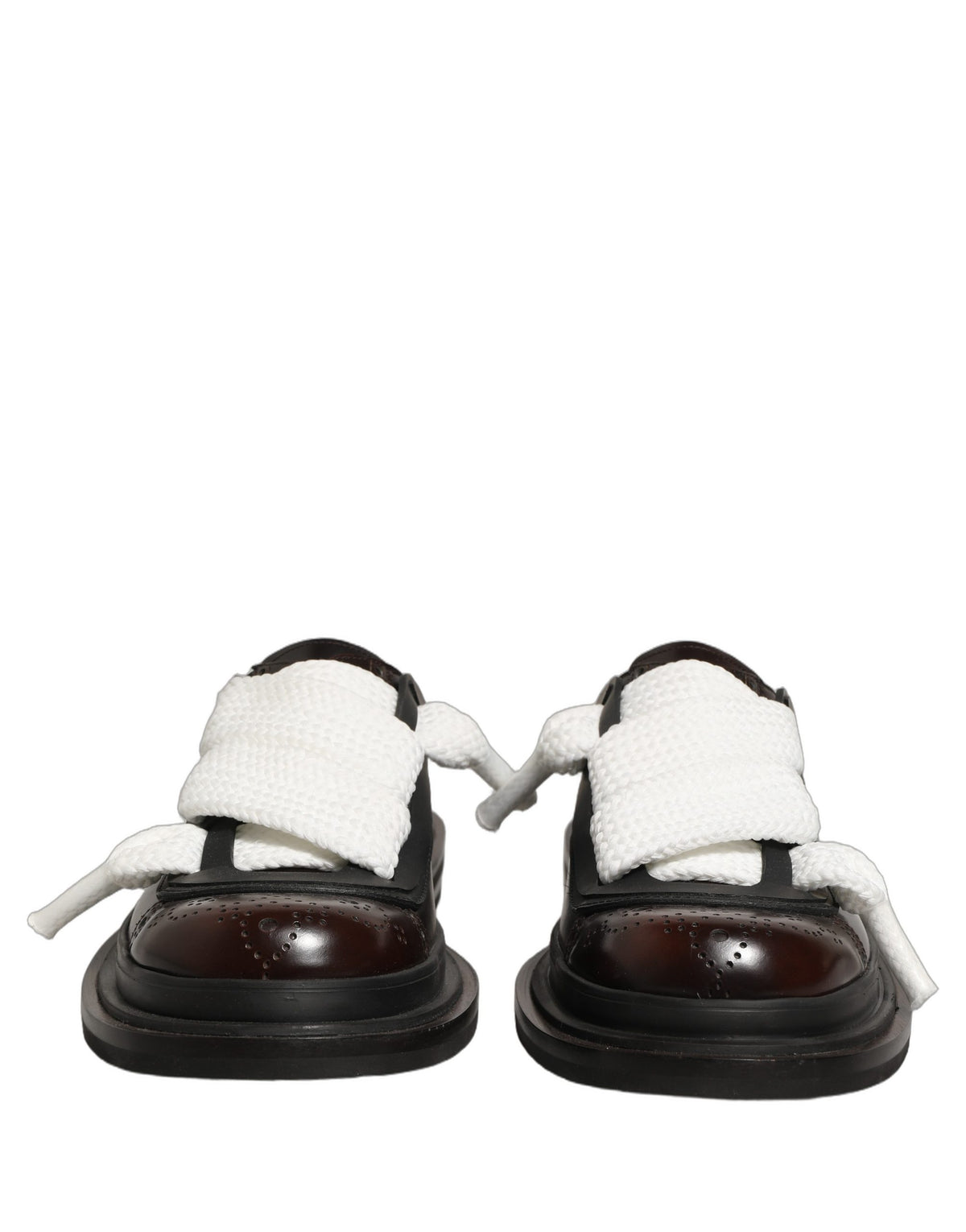 Dolce & Gabbana Brown Leather Slip-On Flat Sandals for Men