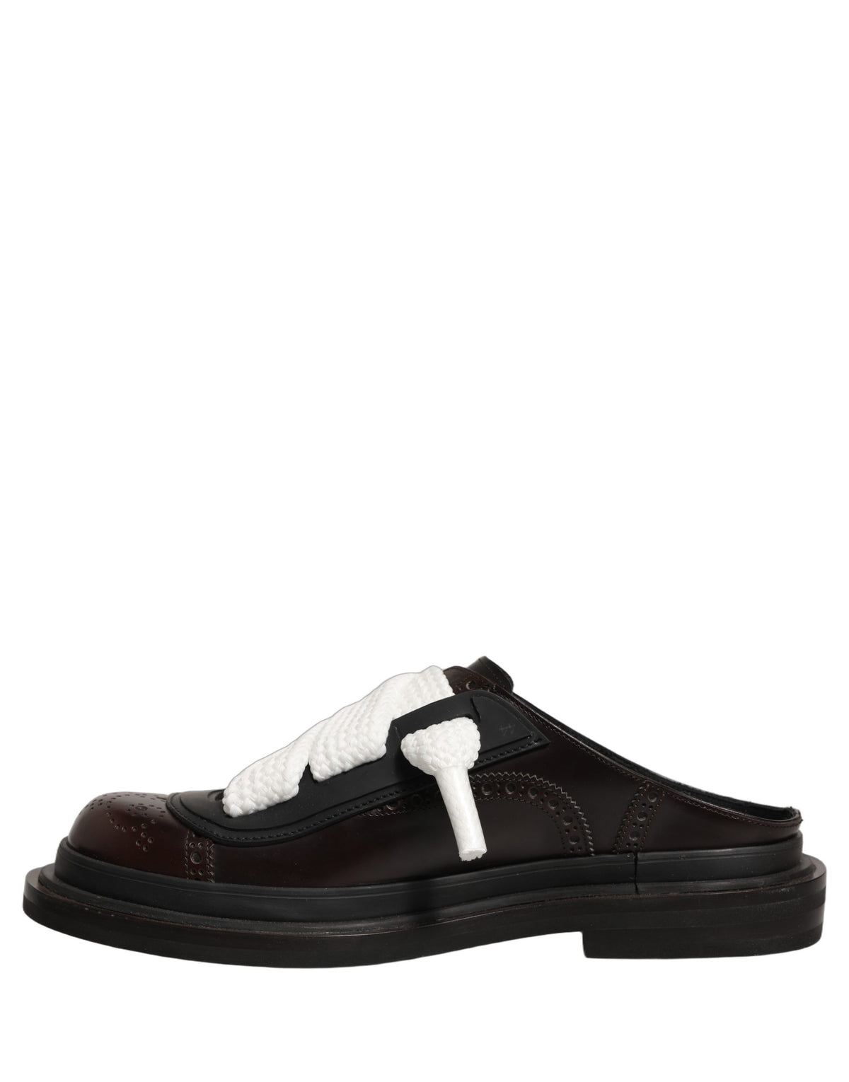 Dolce & Gabbana Brown Leather Slip-On Flat Sandals for Men
