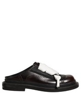Dolce & Gabbana Brown Leather Slip-On Flat Sandals for Men