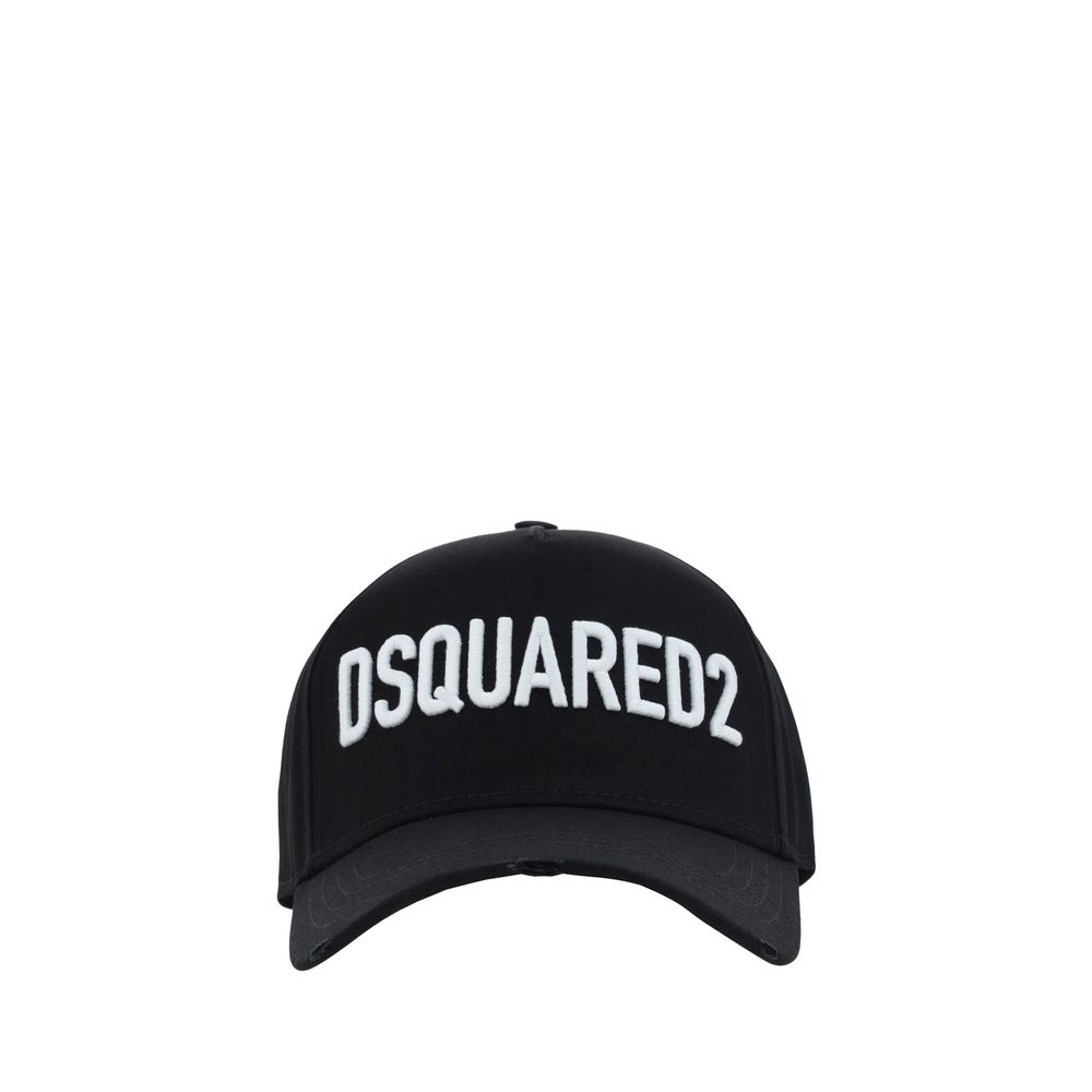 Dsquared² Black Cotton Cap - Stylish Baseball Hat for Men
