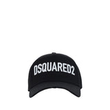 Dsquared² Black Cotton Cap - Stylish Baseball Hat for Men