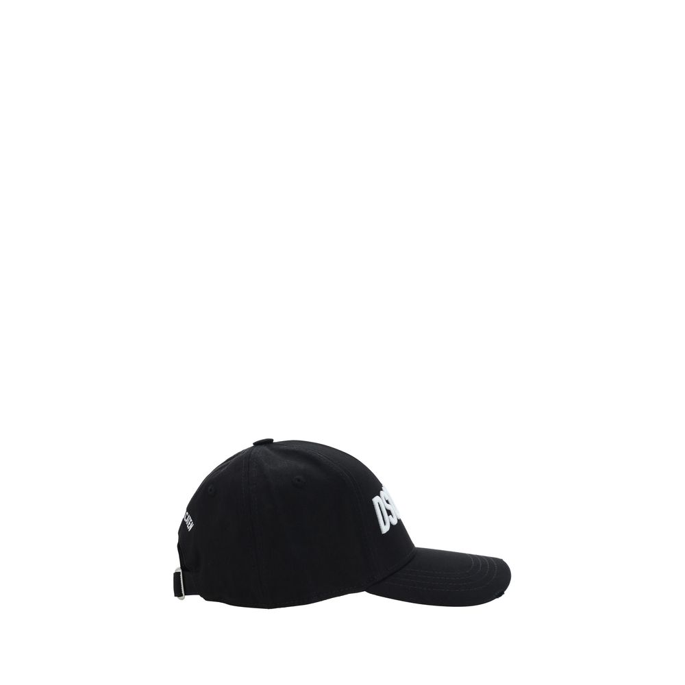 Dsquared² Black Cotton Cap - Stylish Baseball Hat for Men