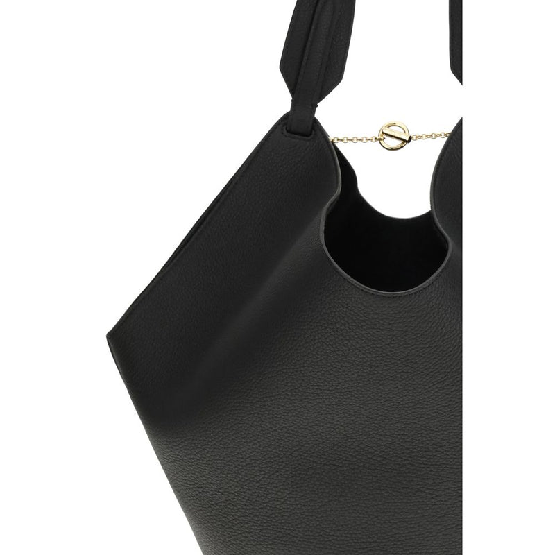 Khaite Black Calf Leather Bos Taurus Shoulder Bag