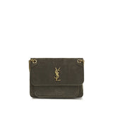 Saint Laurent Gray Lambskin Niki Shoulder Bag
