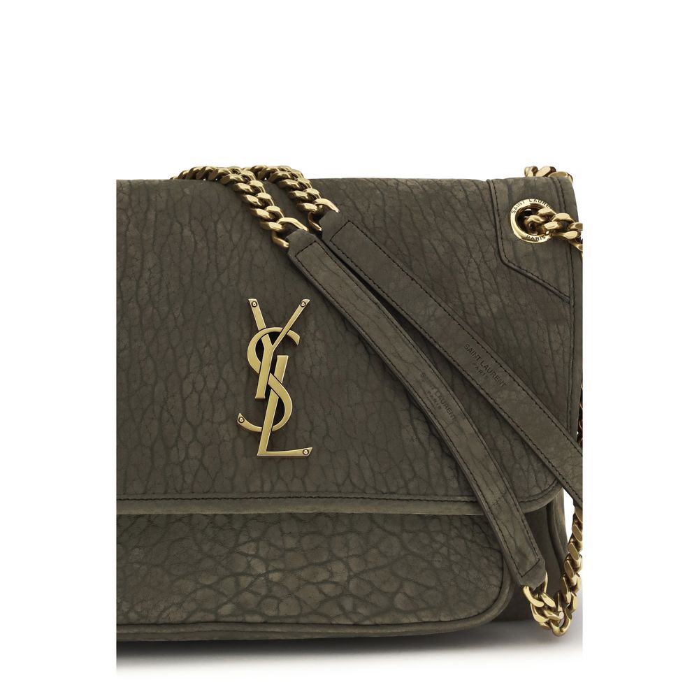 Saint Laurent Gray Lambskin Niki Shoulder Bag