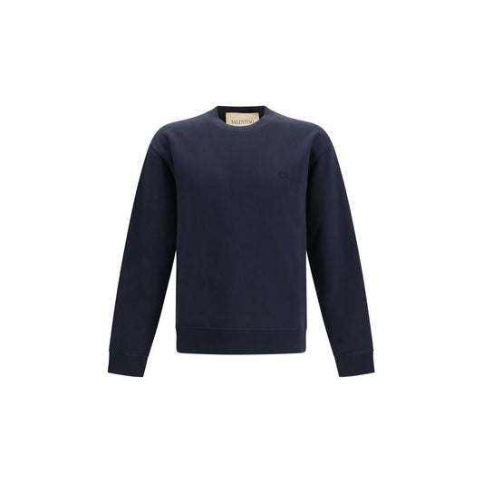 Valentino Blue Cotton Sweatshirt with VLogo