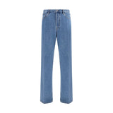 Valentino Blue Cotton Straight-Leg Jeans for Men