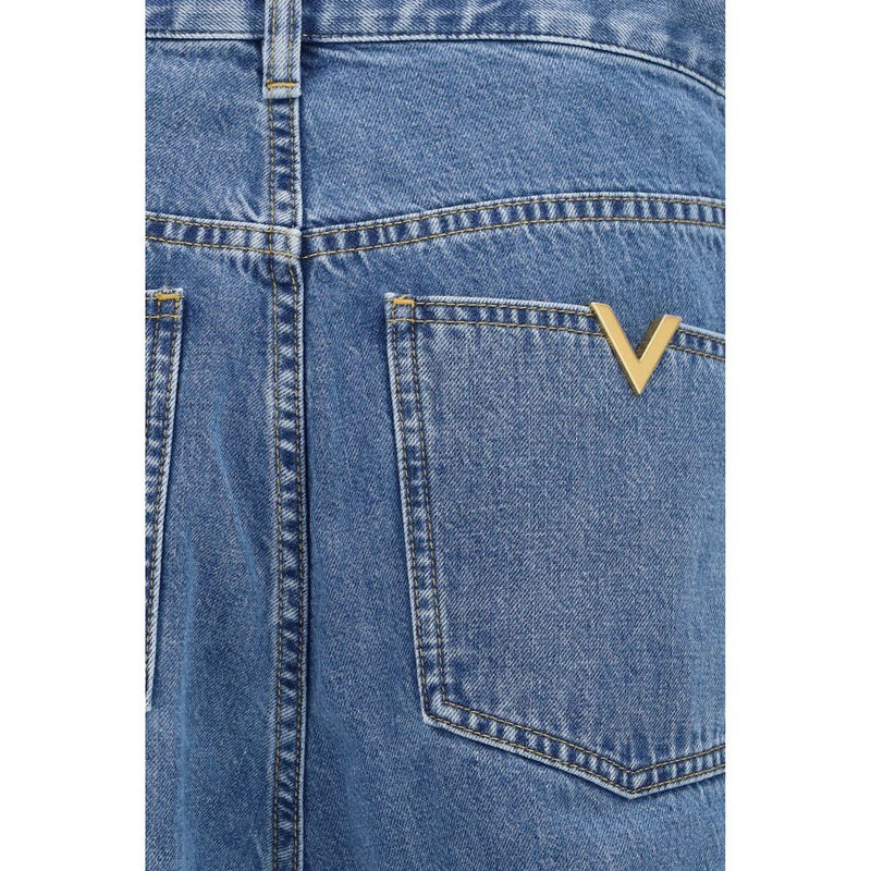 Valentino Blue Cotton Straight-Leg Jeans for Men