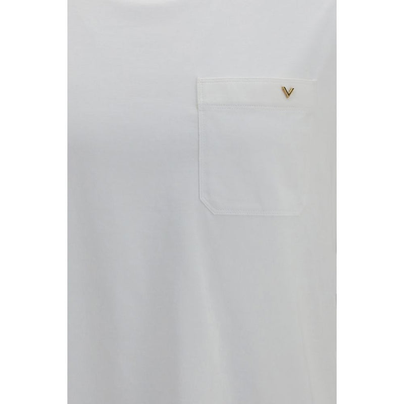 Valentino White Cotton VLogo T-Shirt for Men