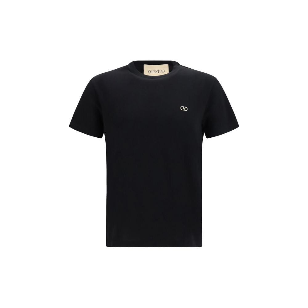 Valentino Black Cotton VLogo T-Shirt for Men
