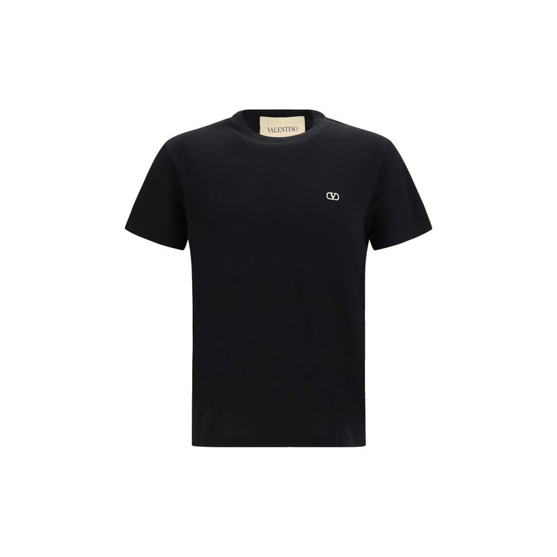 Valentino Black Cotton VLogo T-Shirt for Men