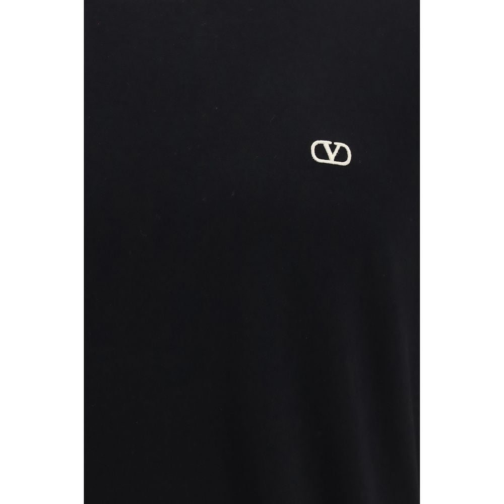 Valentino Black Cotton VLogo T-Shirt for Men