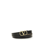 Valentino Garavani Black Calf Leather Bos Taurus Regular Belt