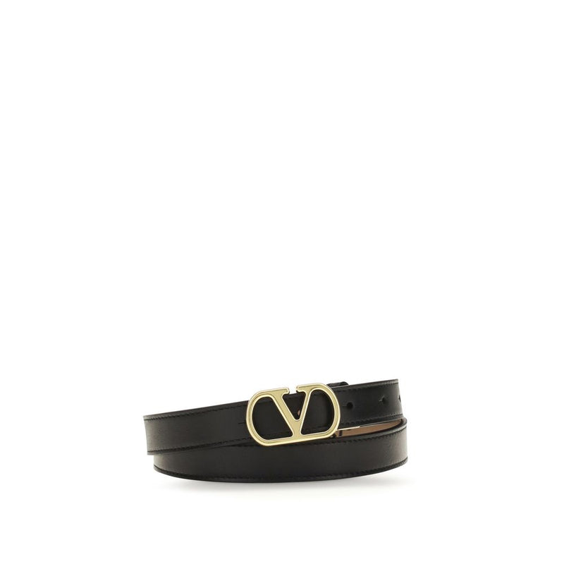 Valentino Garavani Black Calf Leather Bos Taurus Regular Belt