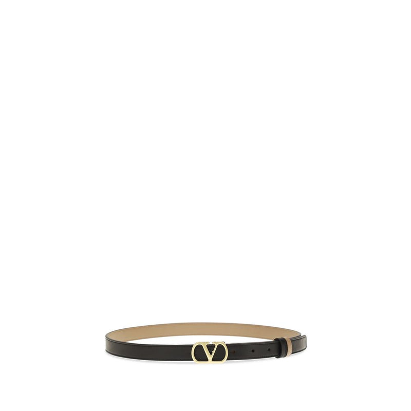 Valentino Garavani Black Calf Leather Bos Taurus Regular Belt