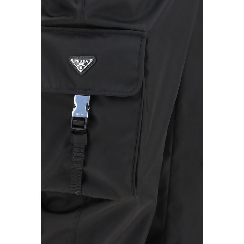 Prada Black Re-Nylon Cargo Pants for Men