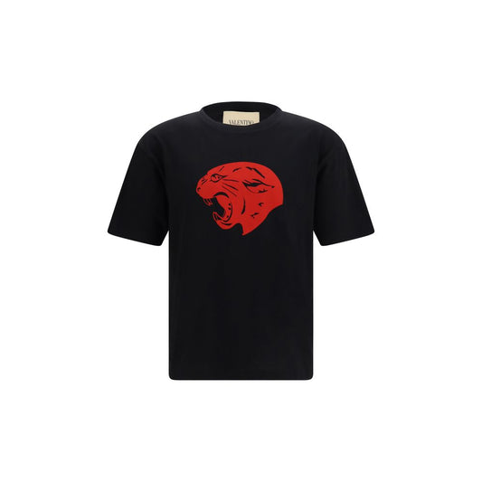 T-shirt en coton noir Panther de Valentino