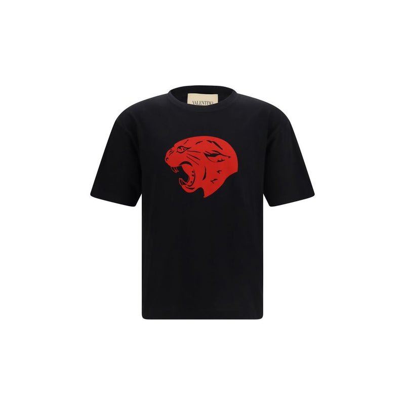 Valentino Panther Black Cotton T-Shirt for Men