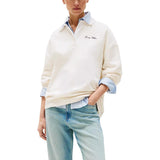 Tommy Hilfiger SCRIPT PIQUE RUGBY S Sweatshirt Beige