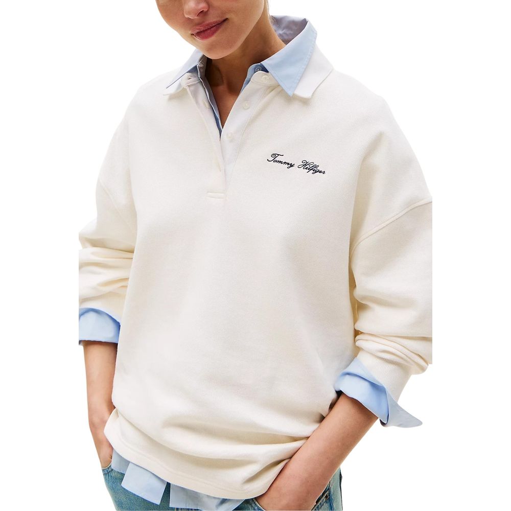 Tommy Hilfiger SCRIPT PIQUE RUGBY S Sweatshirt Beige