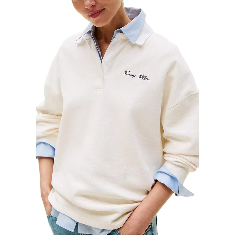 Tommy Hilfiger SCRIPT PIQUE RUGBY S Sweatshirt Beige