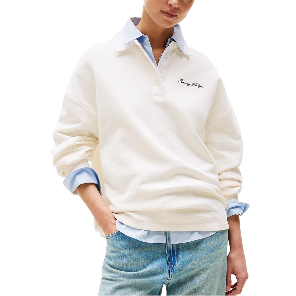 Tommy Hilfiger SCRIPT PIQUE RUGBY S Sweatshirt Beige