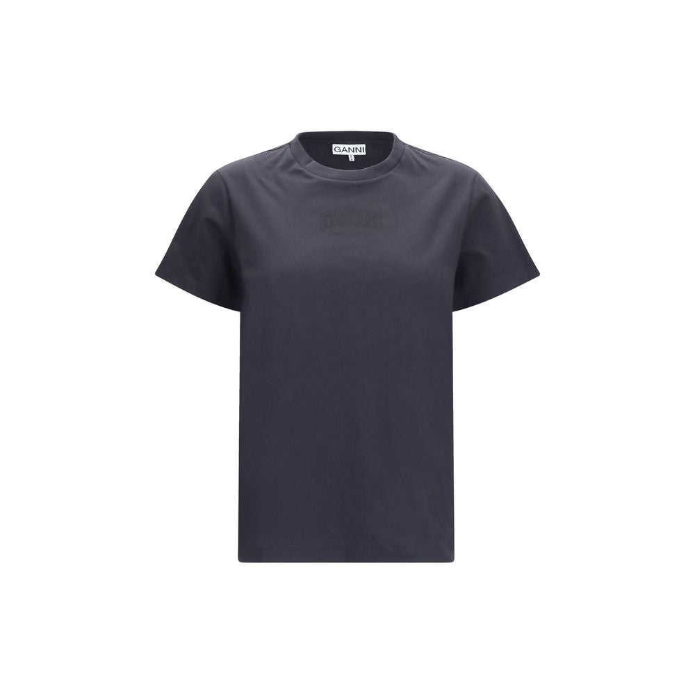 Ganni Black Cotton T-Shirt - Essential Women's Wear