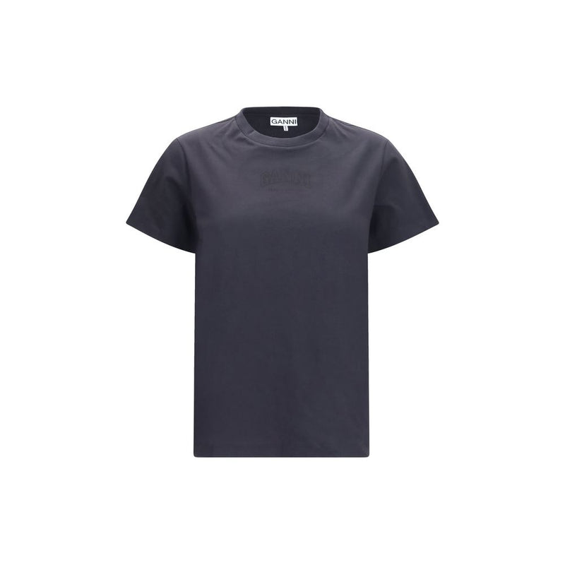Ganni Black Cotton T-Shirt - Essential Women's Tee