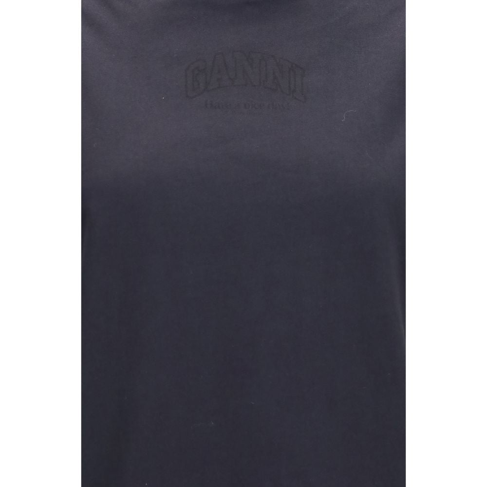 Ganni Black Cotton T-Shirt - Essential Women's Wear