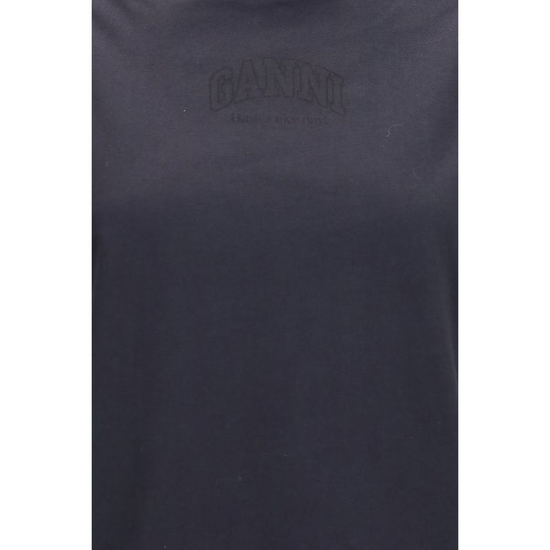 Ganni Black Cotton T-Shirt - Essential Women's Tee