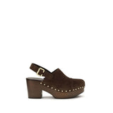 Chloé Jeannette Brown Calf Leather Bos Taurus Clogs
