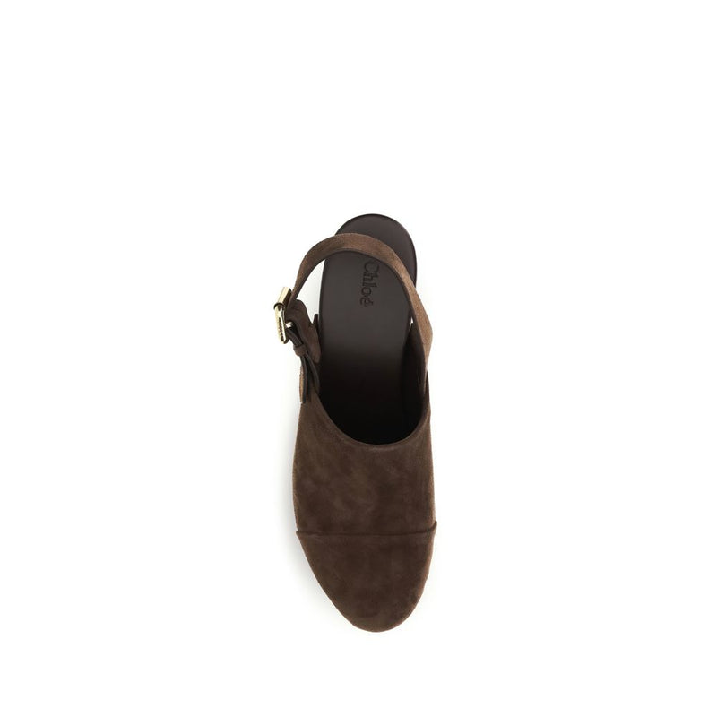 Chloé Jeannette Brown Calf Leather Bos Taurus Clogs