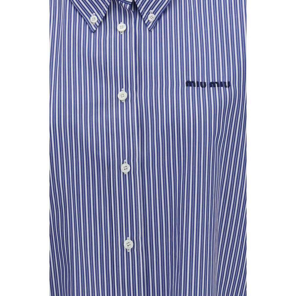 Miu Miu Blue Cotton Dress Shirt - Oversized Style