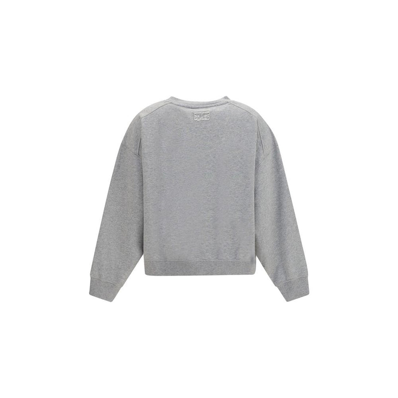 Ganni Gray Cotton Sweatshirt - Casual Comfort for Every Occasion