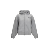 Ganni Gray Cotton Zip-Up Hoodie for Women