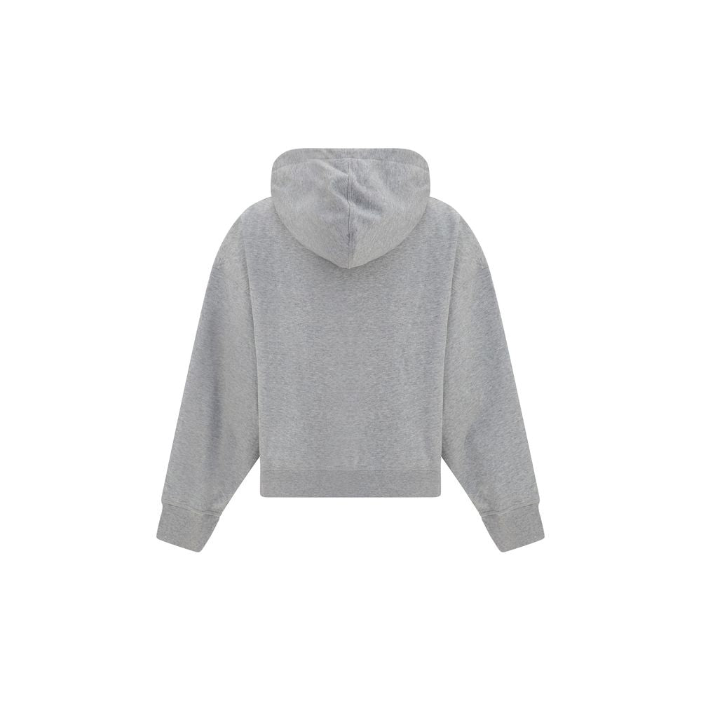 Ganni Gray Cotton Zip-Up Hoodie for Women