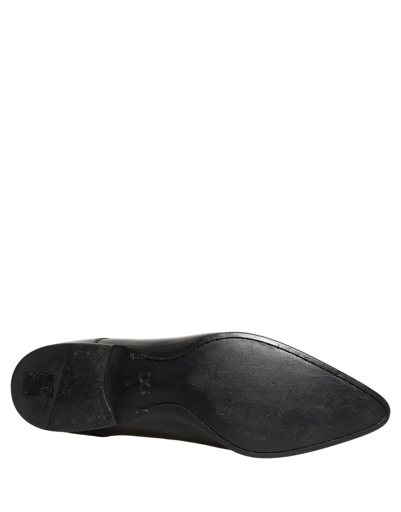 Dolce & Gabbana Black Leather Derby Dress Shoes for Men