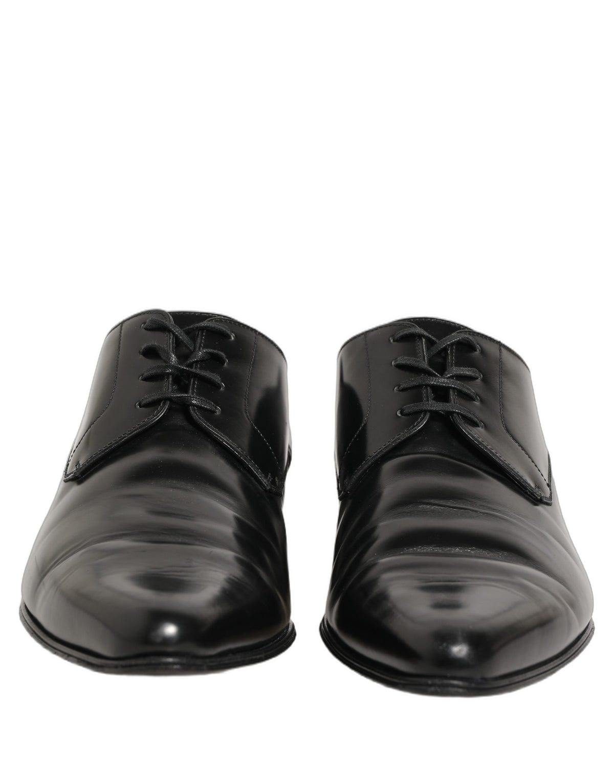 Dolce & Gabbana Black Leather Derby Dress Shoes for Men