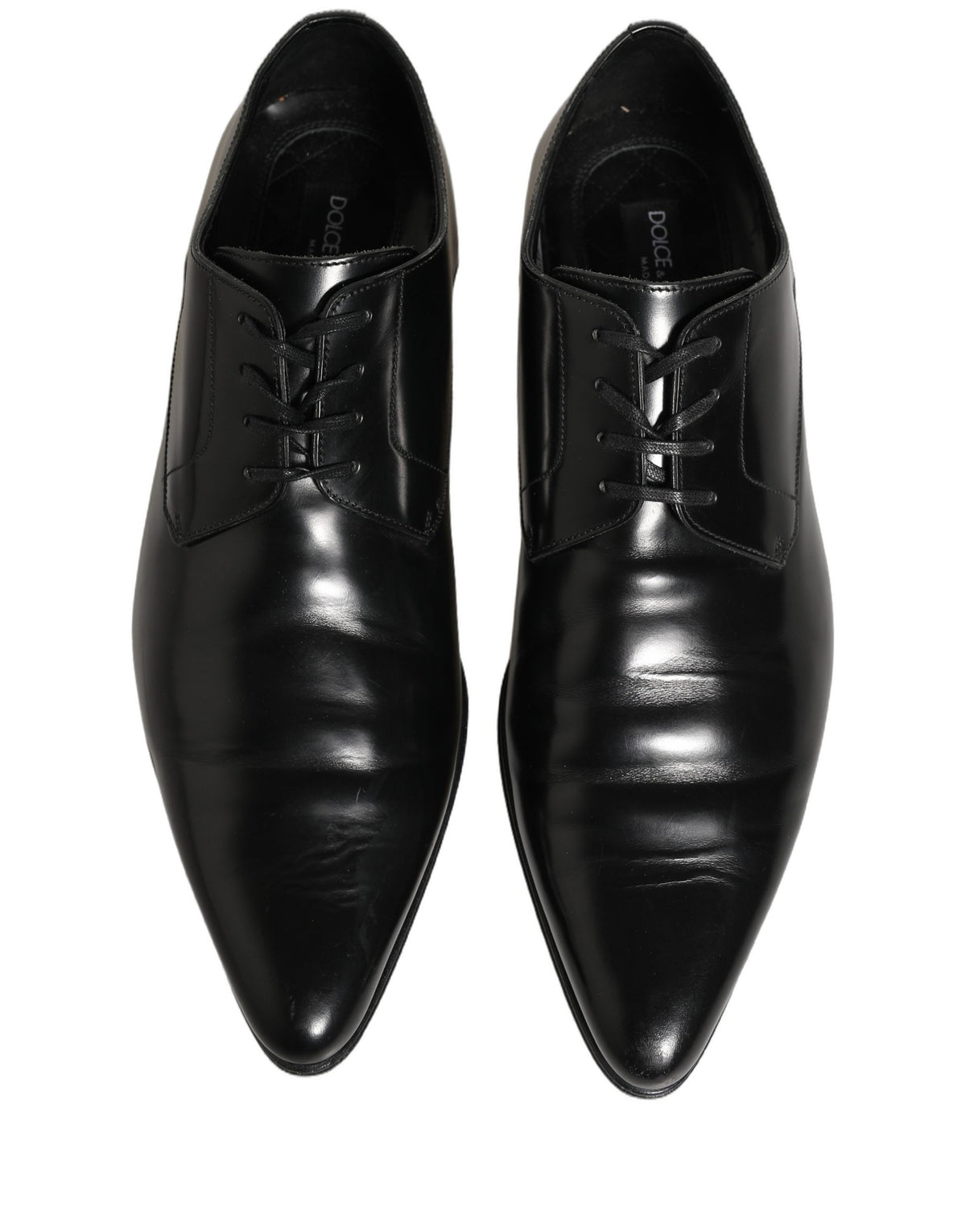 Dolce & Gabbana Black Leather Derby Dress Shoes for Men