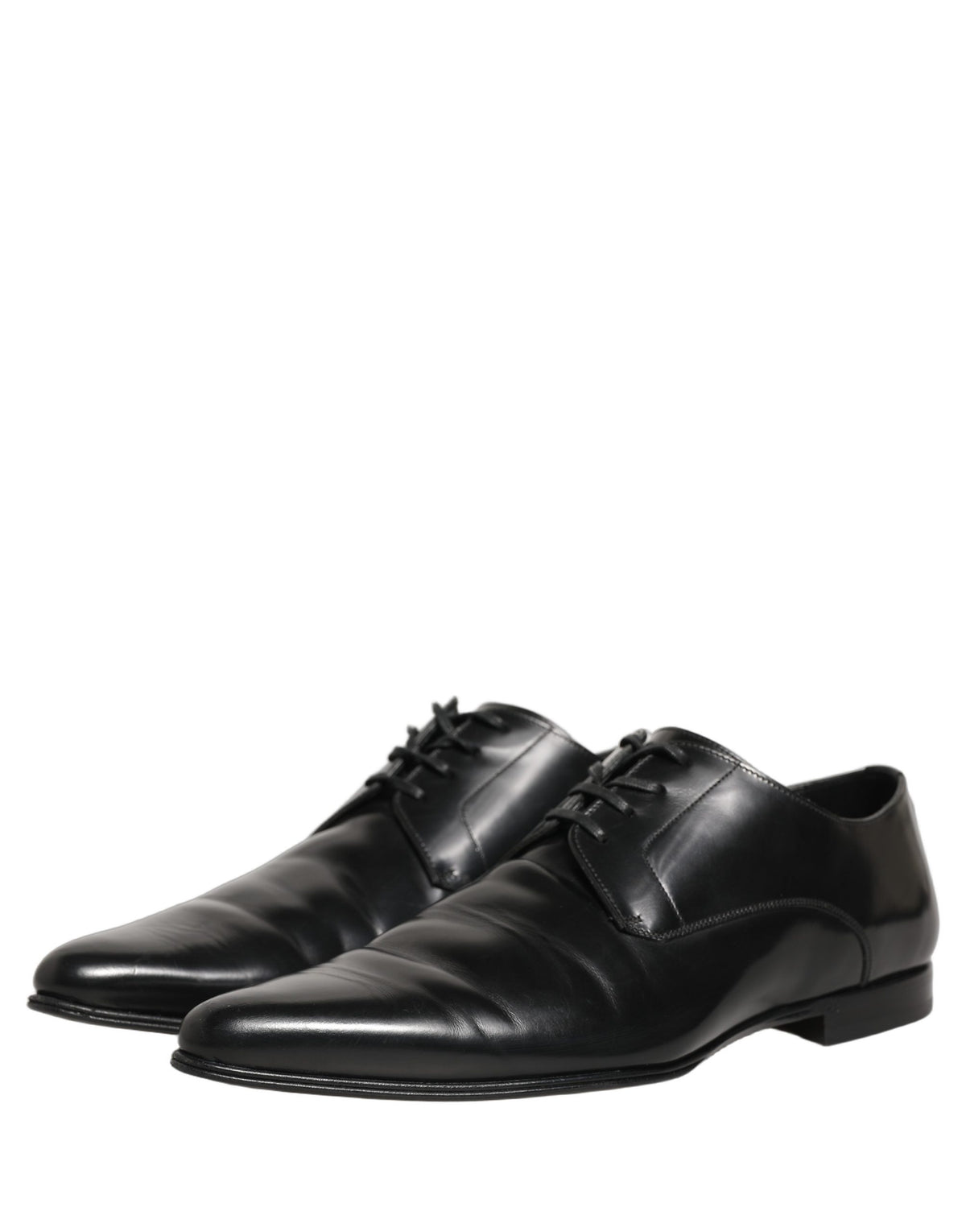 Dolce & Gabbana Black Leather Derby Dress Shoes for Men