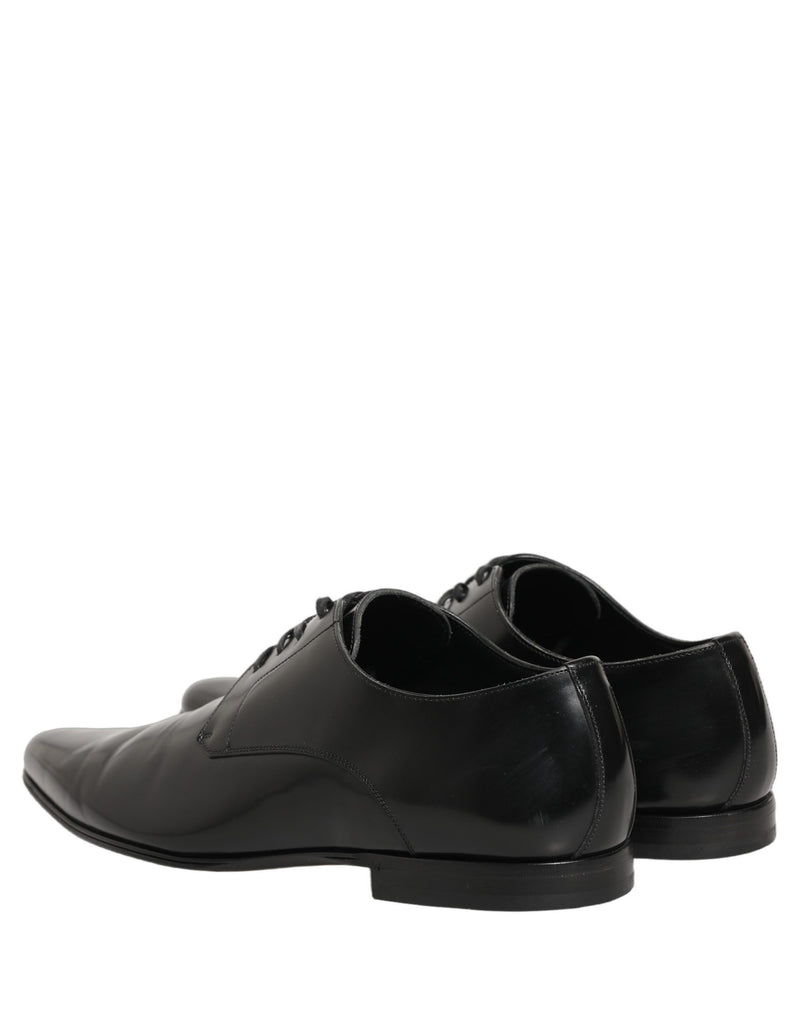 Dolce & Gabbana Black Leather Derby Dress Shoes for Men