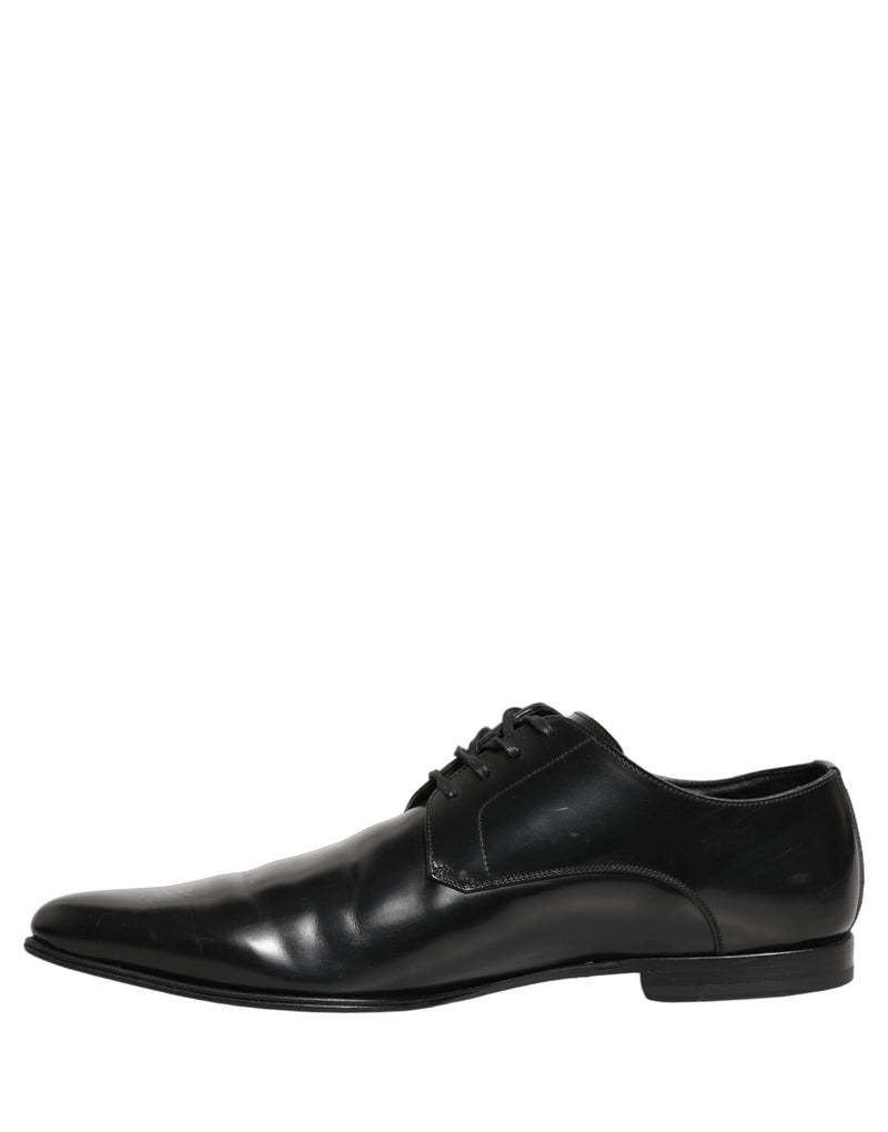 Dolce & Gabbana Black Leather Derby Dress Shoes for Men